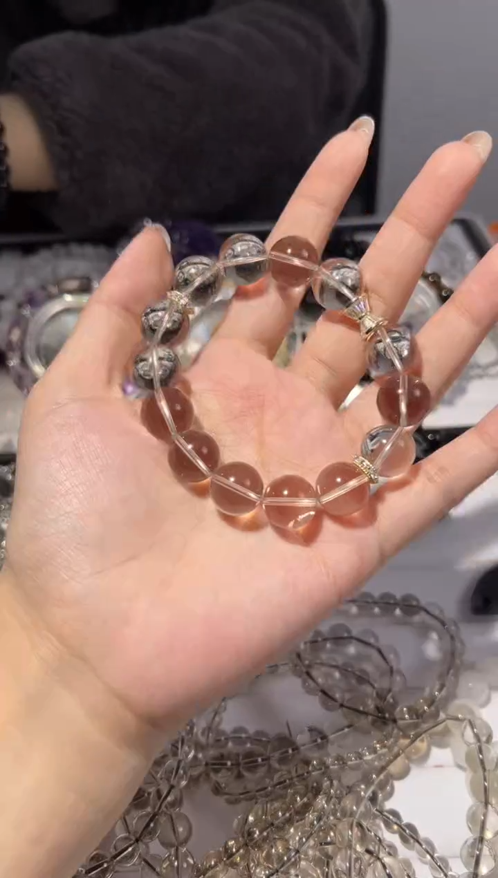【闪购商品】水晶手链未镶嵌14mm茶水晶