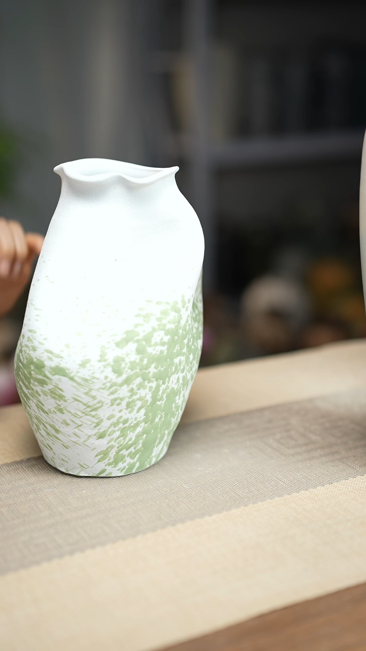      花器陶瓷花瓶绿云漫影05