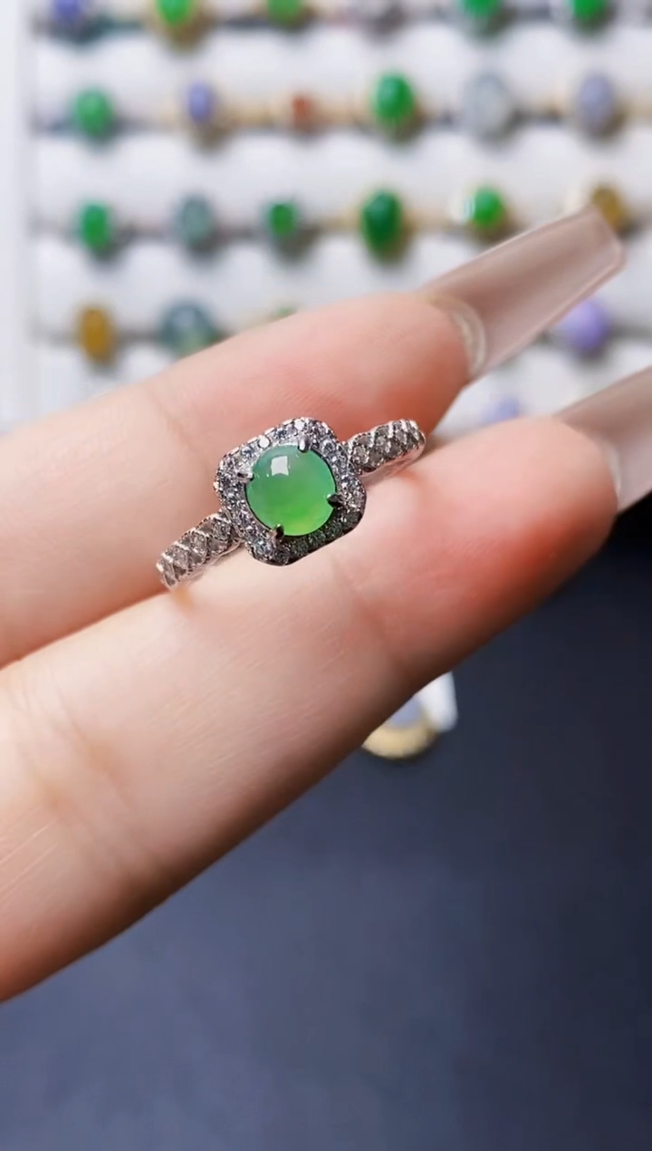 银S925镶嵌戒指翡翠1095