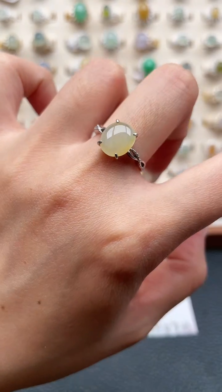 【闪购商品】翡翠戒指银S925镶嵌1111