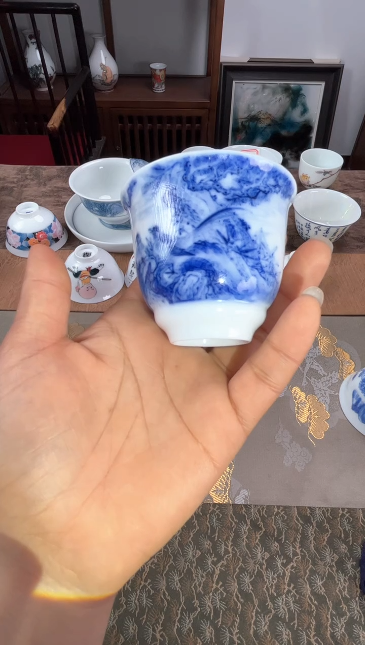 【闪购商品】景德镇文祥窑手工釉下彩陶瓷单杯