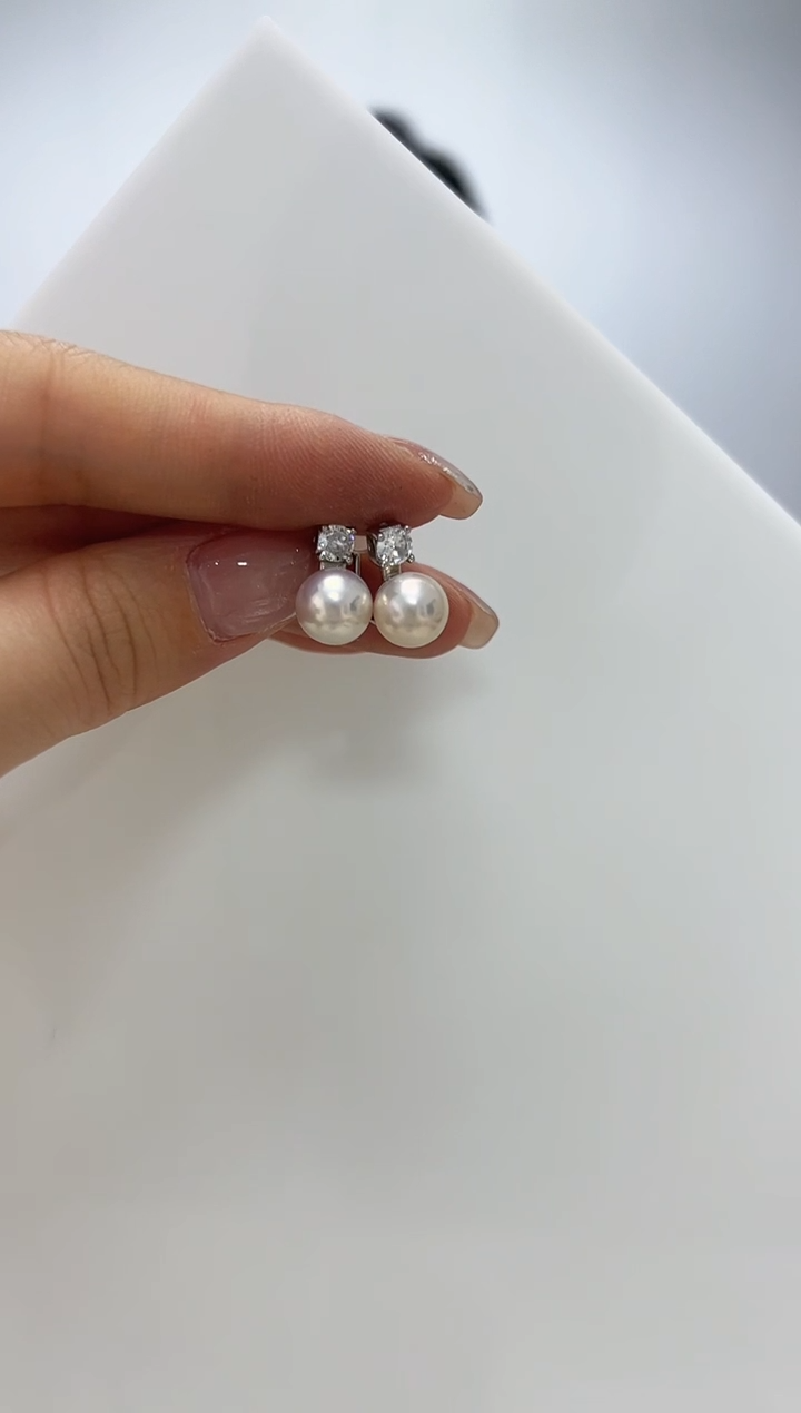 【闪购商品】淡水珍珠DA银S925镶嵌耳夹 B672