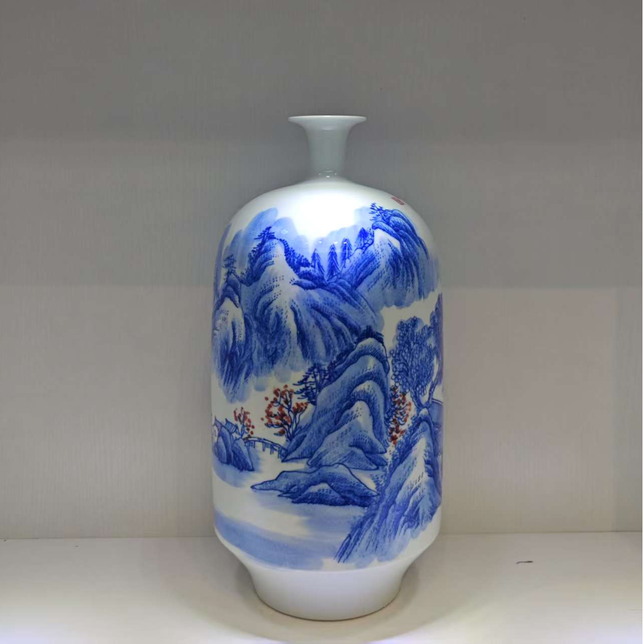 景德镇江畔人家冬瓜瓶CS