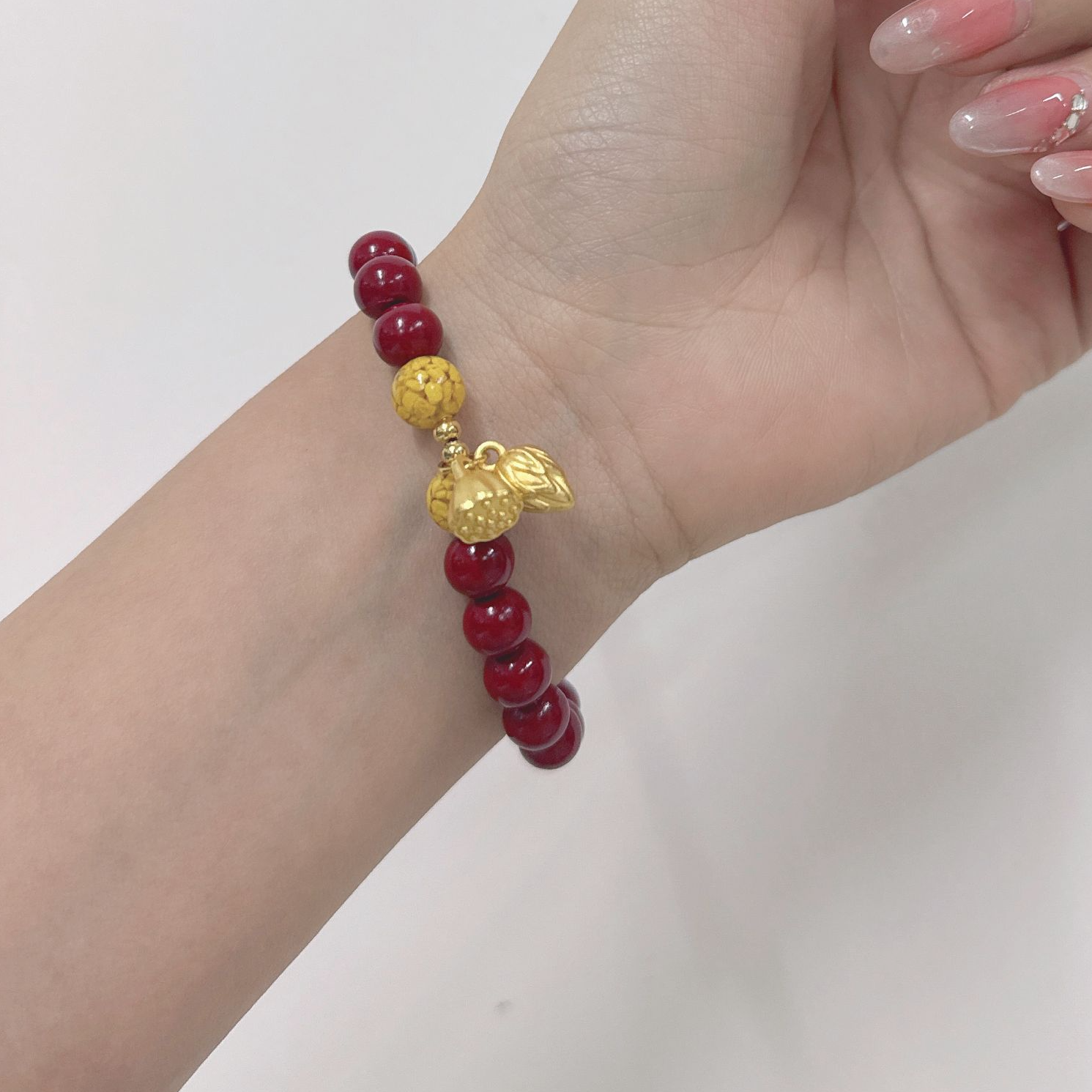 天然辰砂精美手串（无礼盒）-Z015