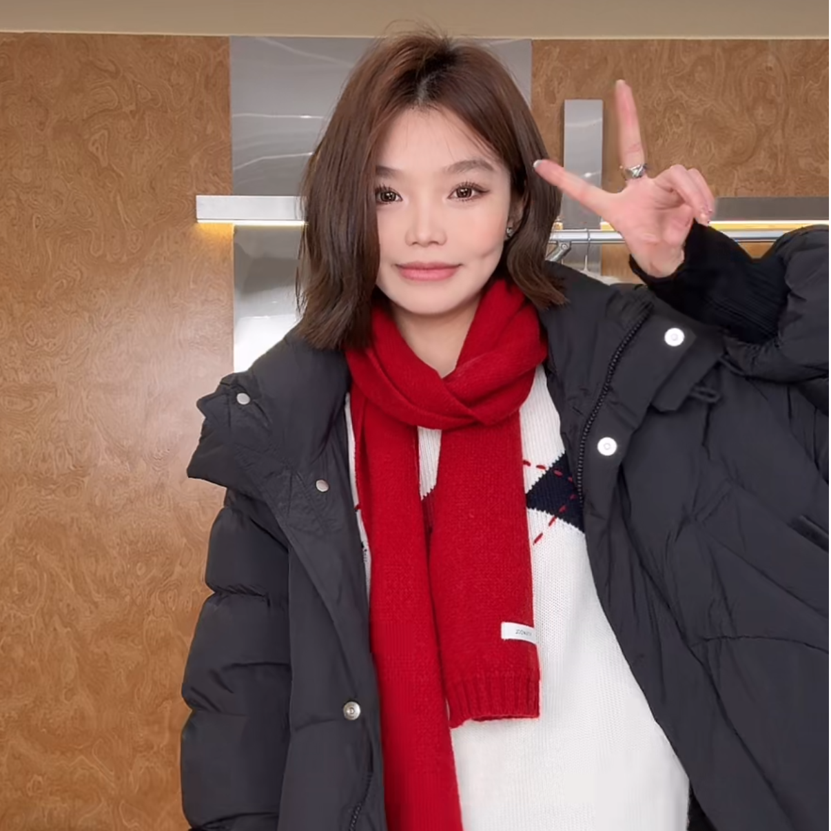【ZHEN】25K02087 2025新款针织围巾女生秋冬韩系围巾