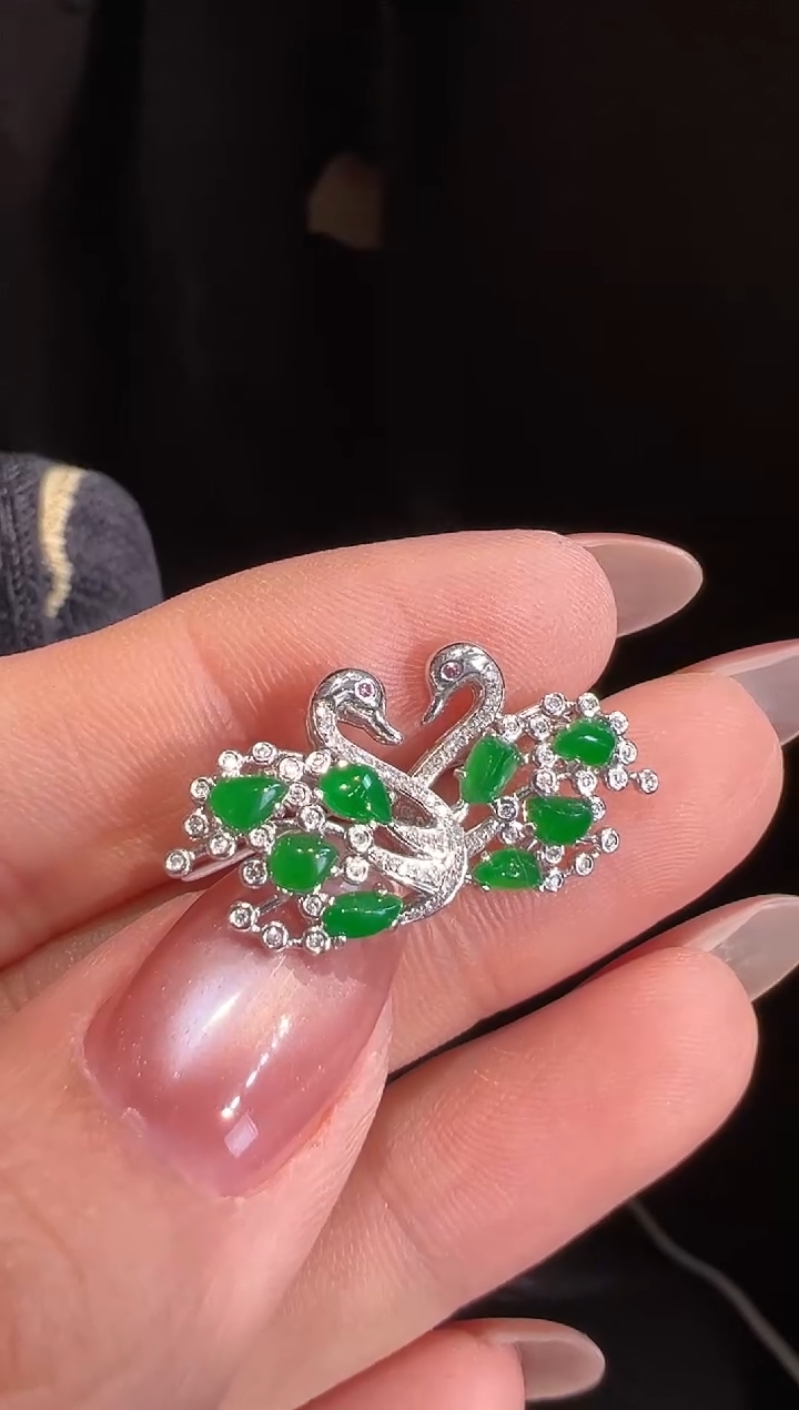 【闪购商品】翡翠耳饰18K金镶嵌耳饰