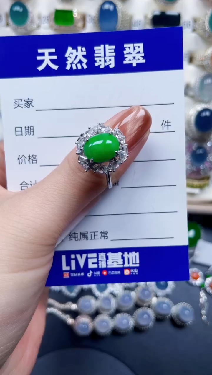 银S925镶嵌戒指翡翠199