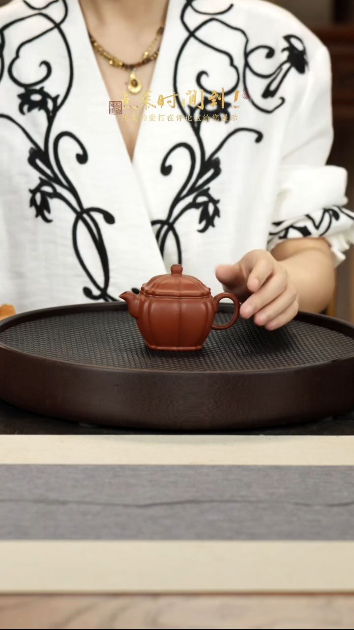 茶壶紫砂27-3 朱泥筋纹瓮形