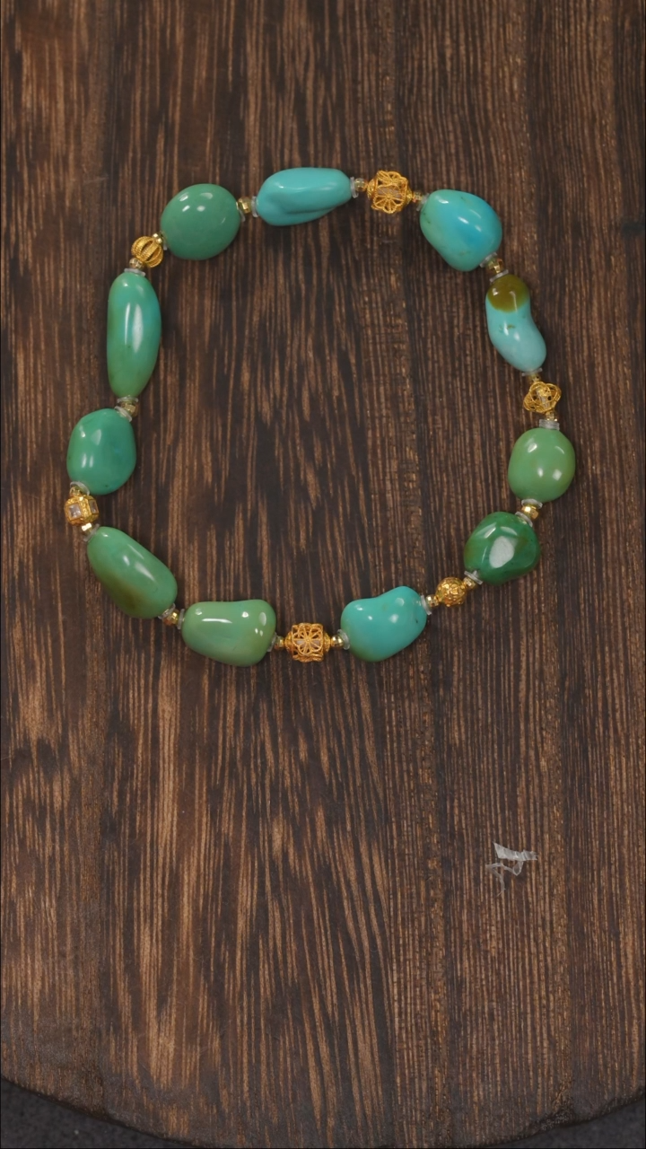【闪购商品】绿松石手链18K金镶嵌1