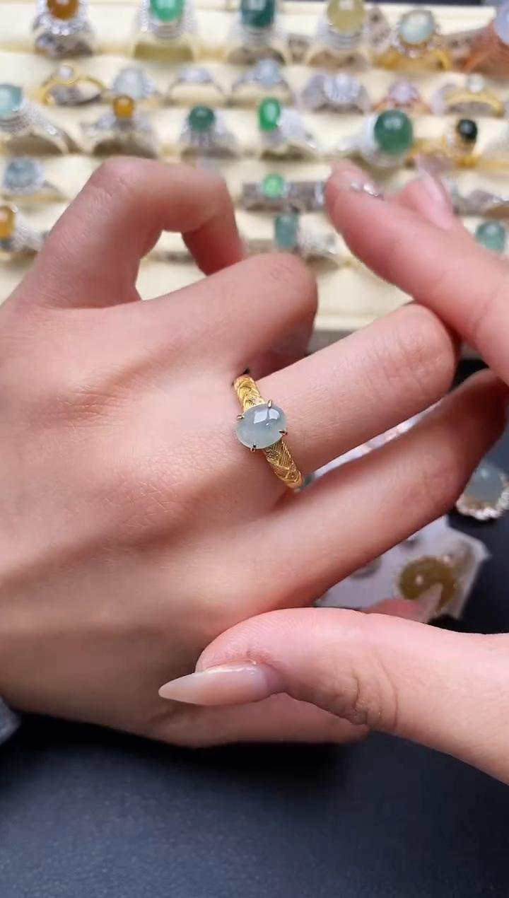 【闪购商品】翡翠戒指银S925镶嵌111111+1