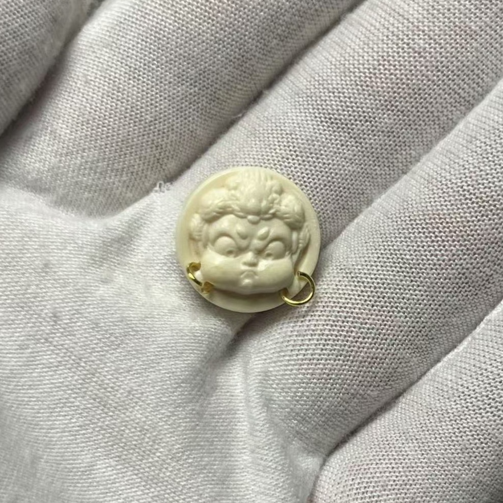 直径17mm左右天然猛犸牙文玩手串背云文玩配饰猛犸宝宝佛配饰