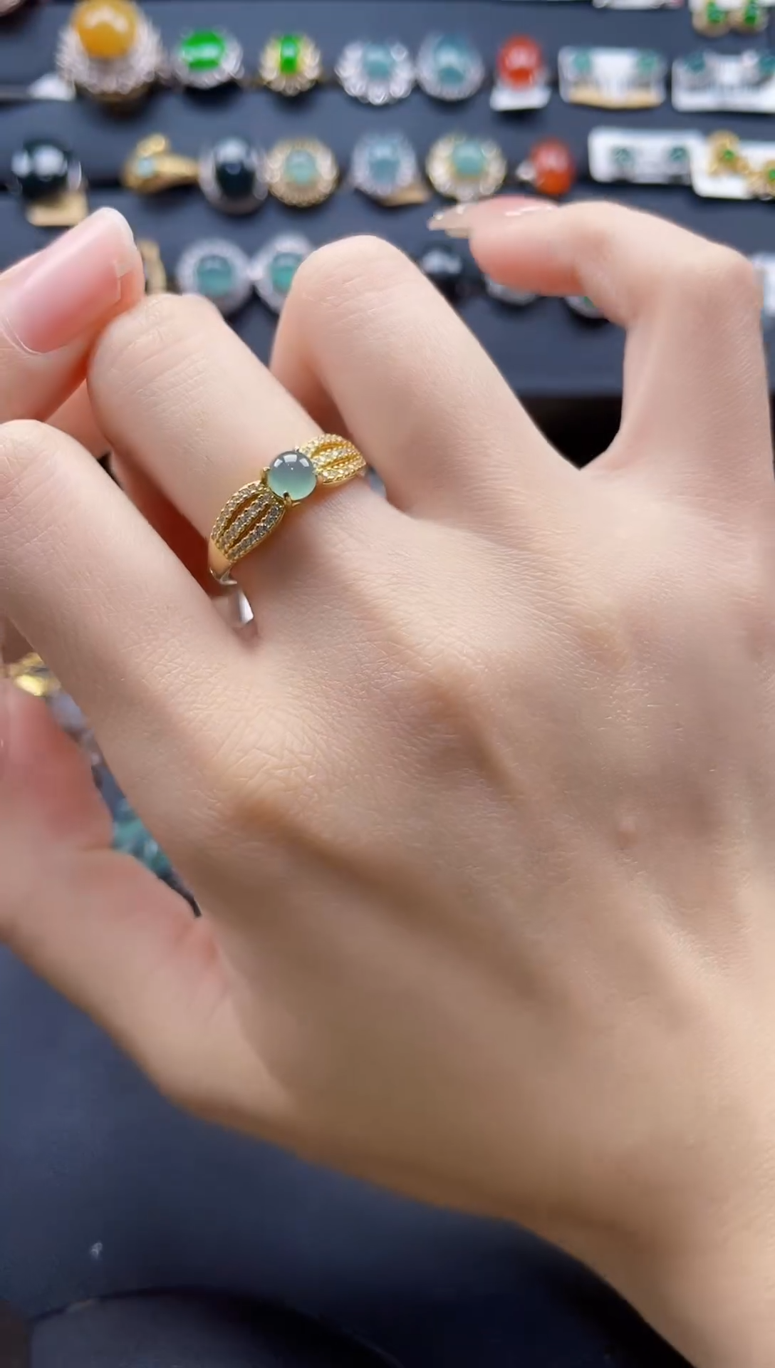 【闪购商品】翡翠戒指银S925镶嵌4576547