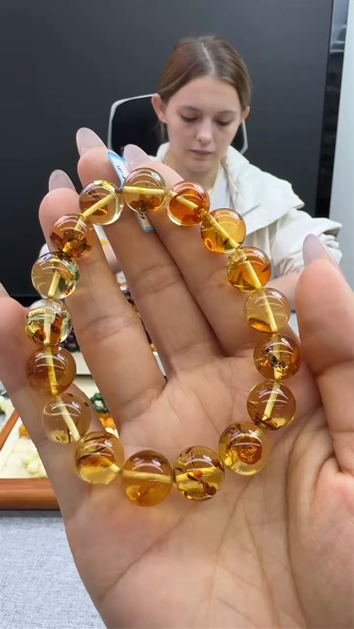 【闪购商品】琥珀手链未镶嵌75秒拍号