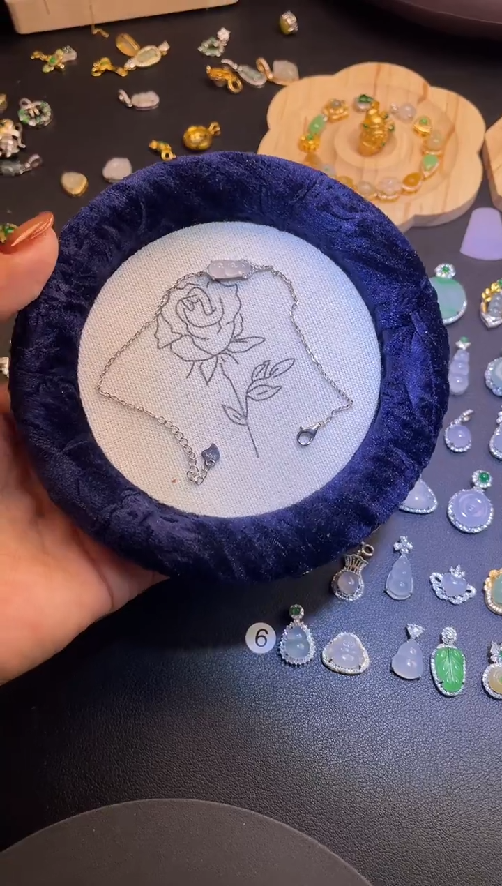 吊坠(不含链)银S925镶嵌翡翠1