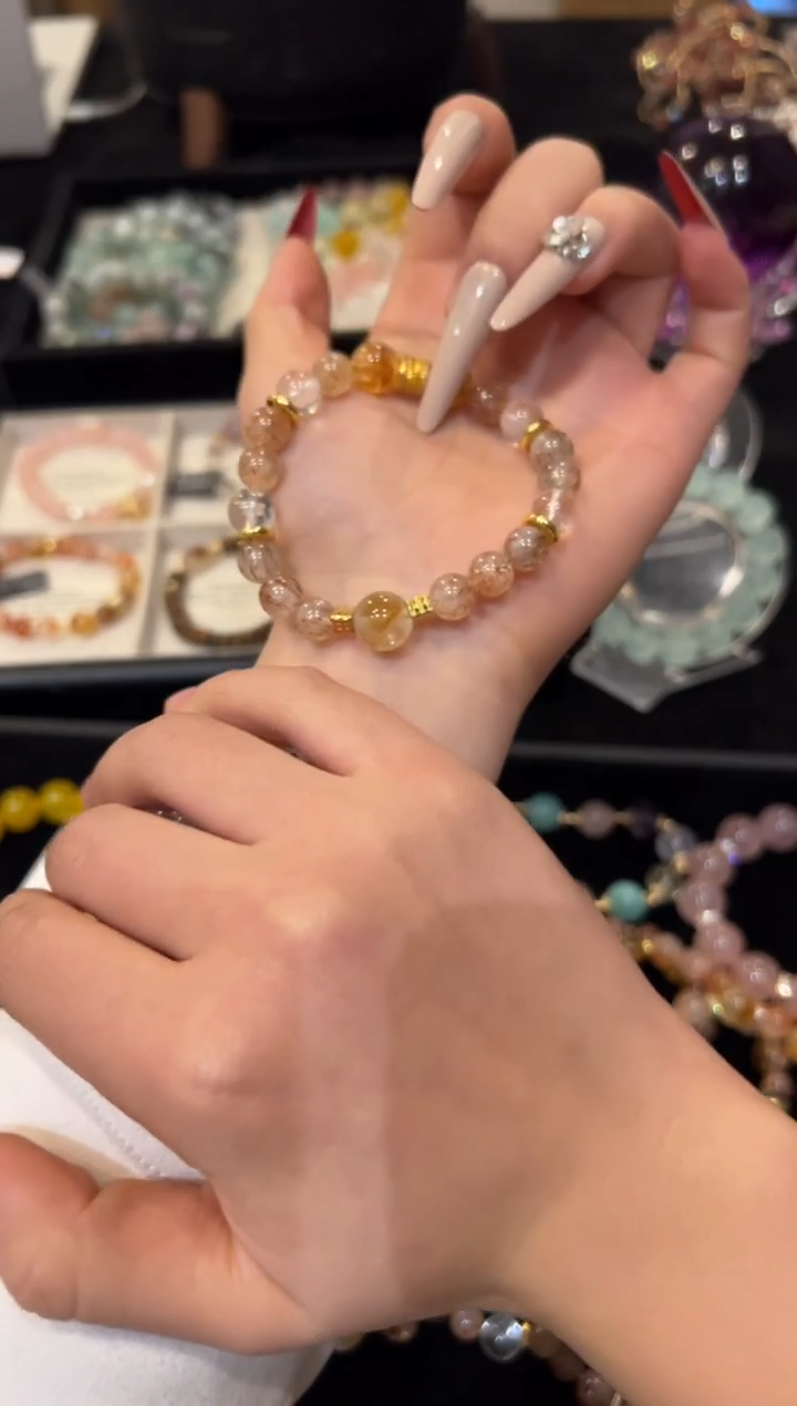 未镶嵌手串水晶黑金超手串