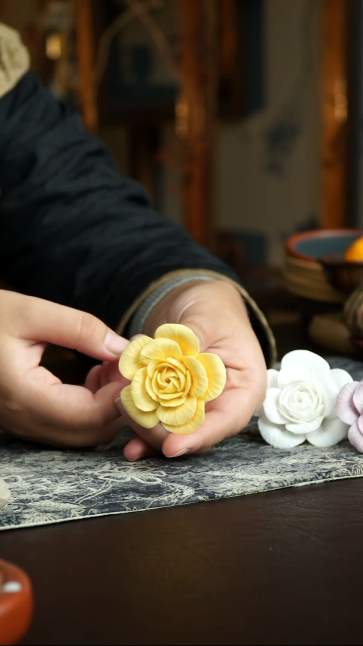 茶杯紫砂4号 山茶花香插 宜兴紫砂原矿作品