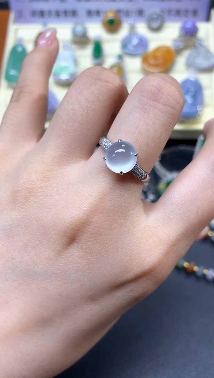 【闪购商品】翡翠戒指18K金镶嵌戒指|3300+330