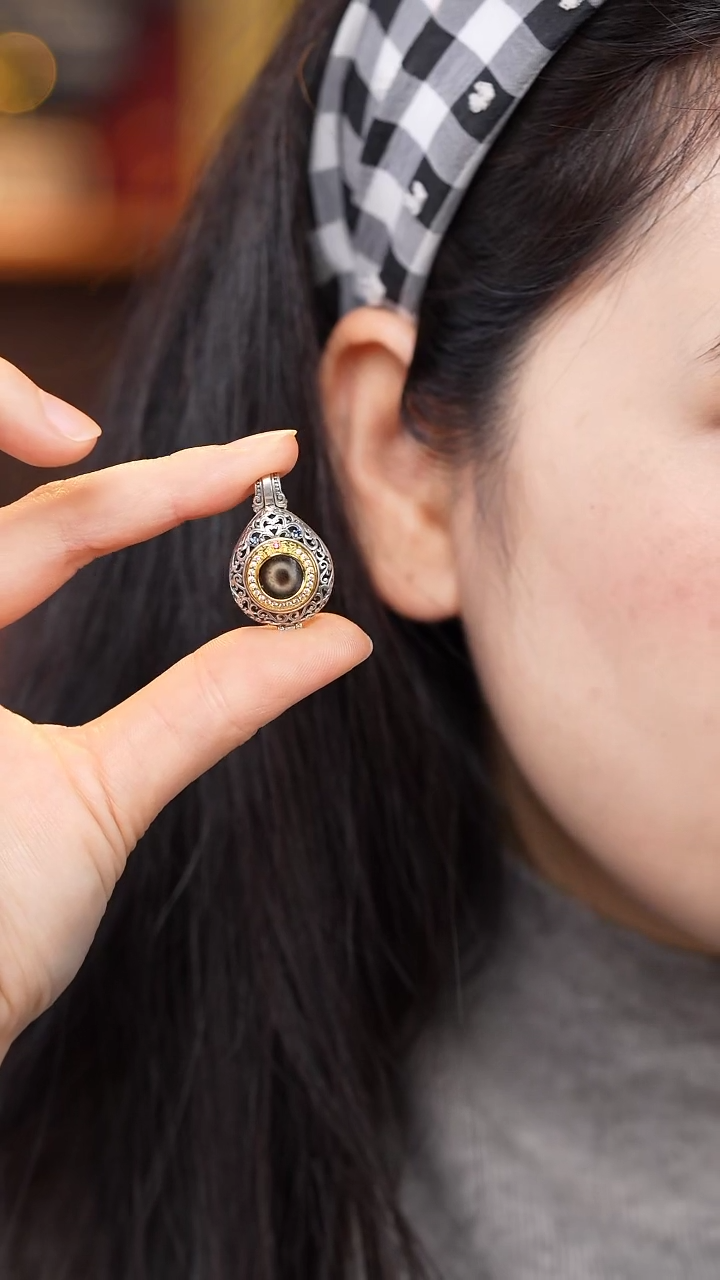 【闪购商品】玛瑙/玉髓颈饰银S925镶嵌Z28001一眼吊坠