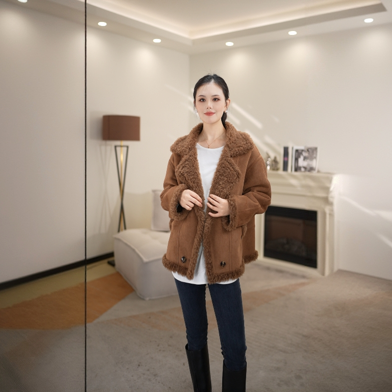 2025新款爆款 100%纯羊毛 短款冬日穿搭颗粒羊毛氛围感冬季85050