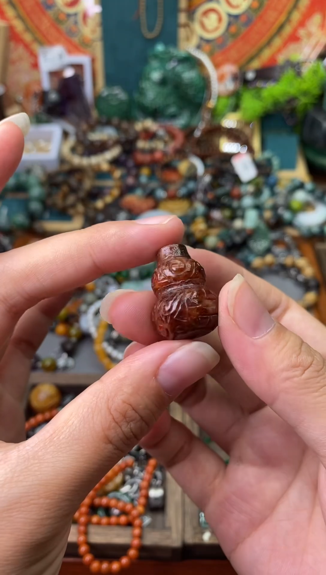 翡翠配石葫芦一个