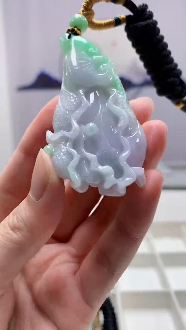 【闪购商品】定制翡翠未镶嵌5028zm-毛货挂件106白菜