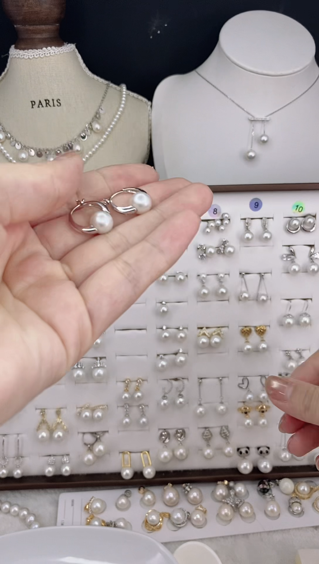 银S925镶嵌耳饰淡水珍珠是***啊11