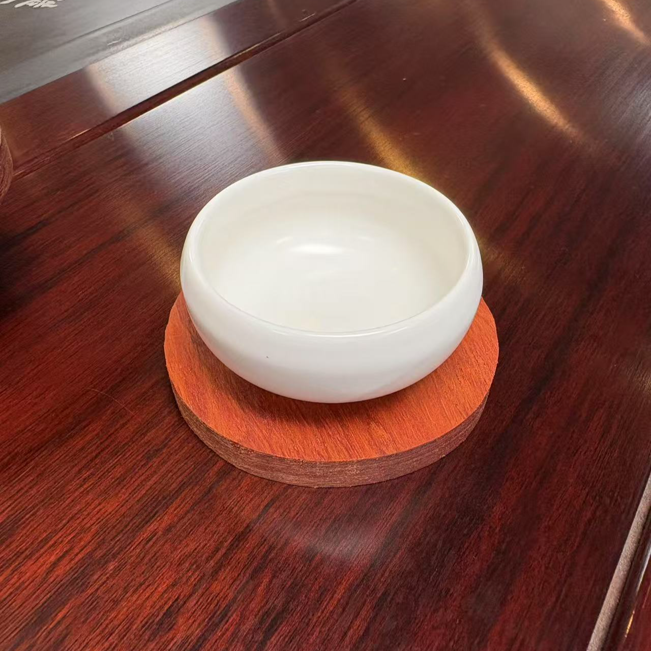 缅花原木8cm杯垫厚度1cm【6块装】