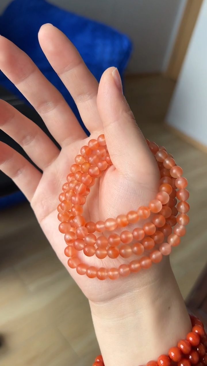 【闪购商品】南红玛瑙手串未镶嵌南红冰飘多圈手串