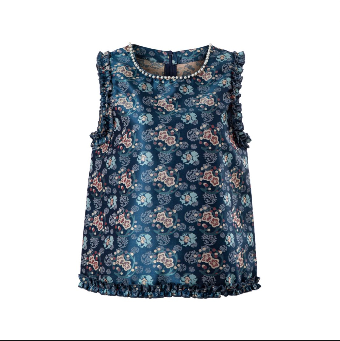 HR新中式国风马甲蓝瓷映雪云锦洋气减龄时尚上衣SS26318