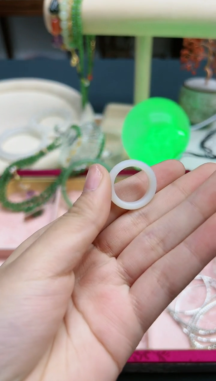 【闪购商品】和田玉指环未镶嵌和田玉白玉12#指环*1 LZ