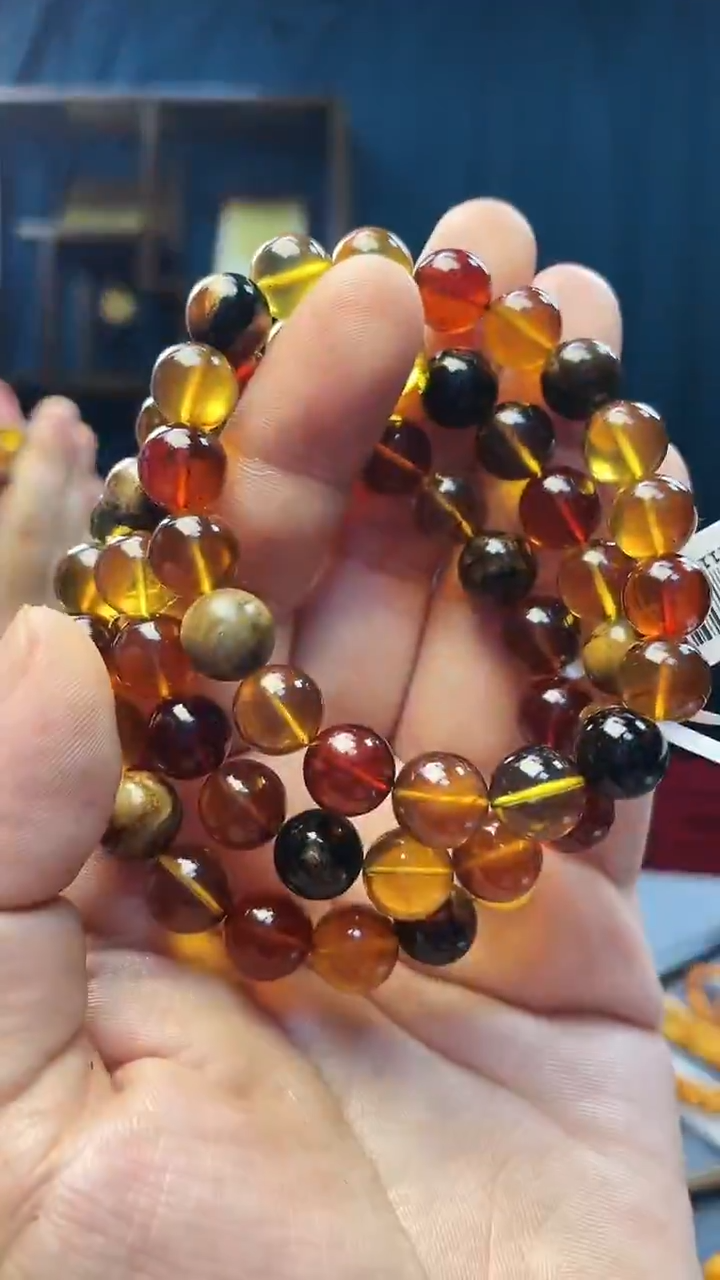手串琥珀未镶嵌琥珀圆珠手串