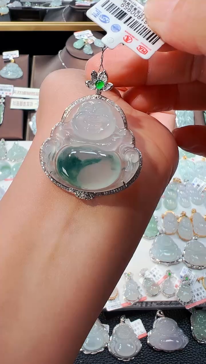 【闪购商品】翡翠吊坠(不含链)18K金镶嵌佛公吊坠959