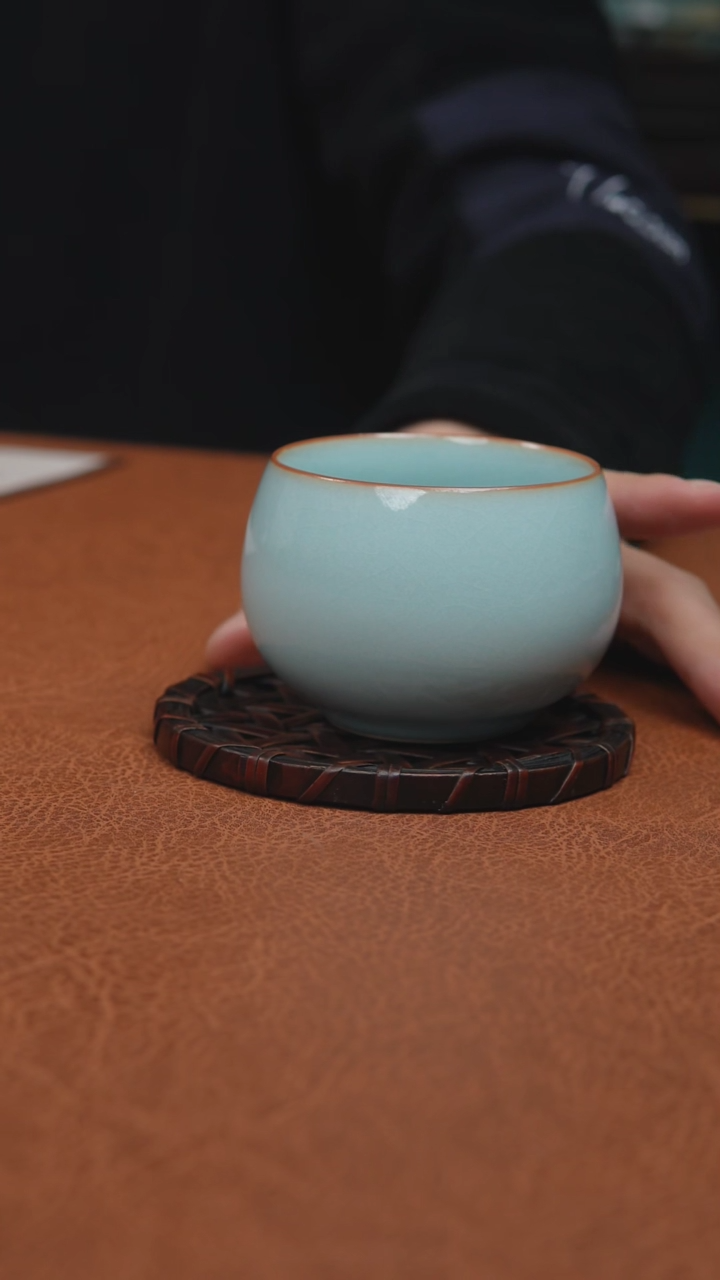 【闪购商品】杯汝州原产地原矿釉天青 禅定杯