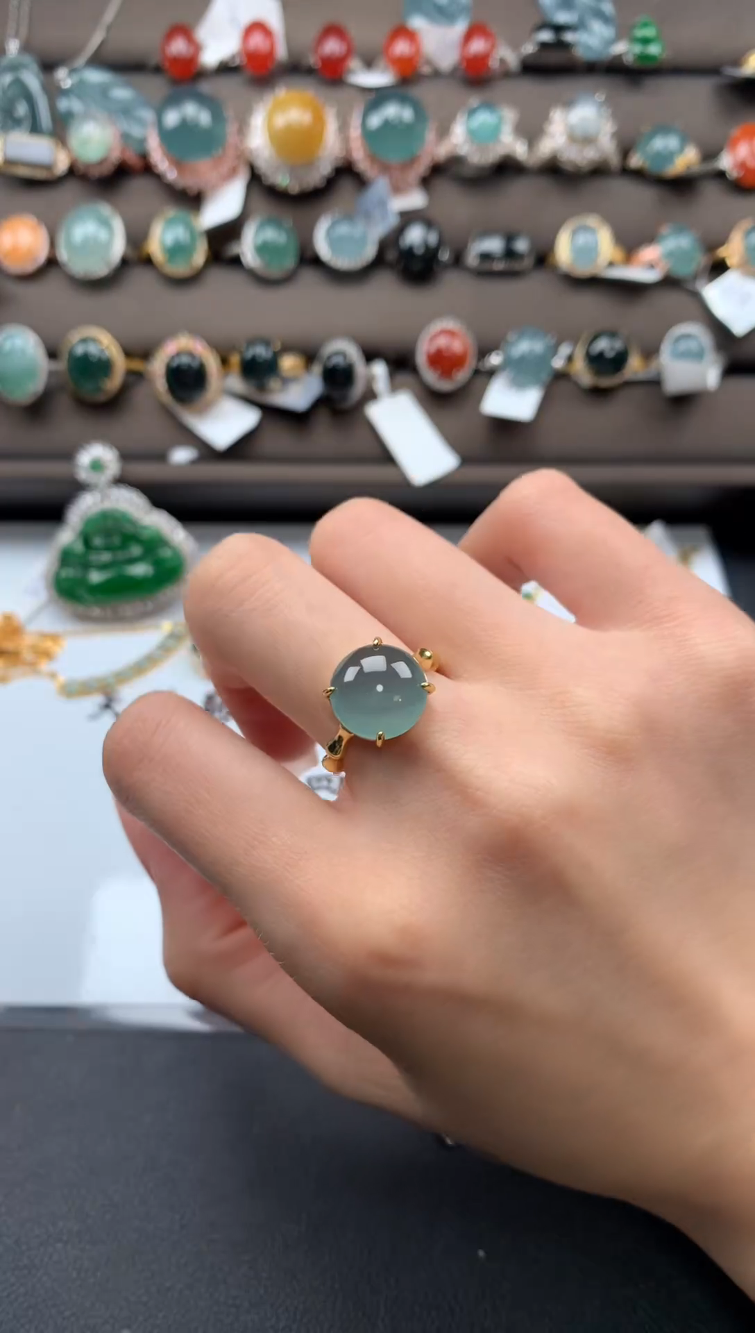 【闪购商品】翡翠戒指银S925镶嵌3213213123