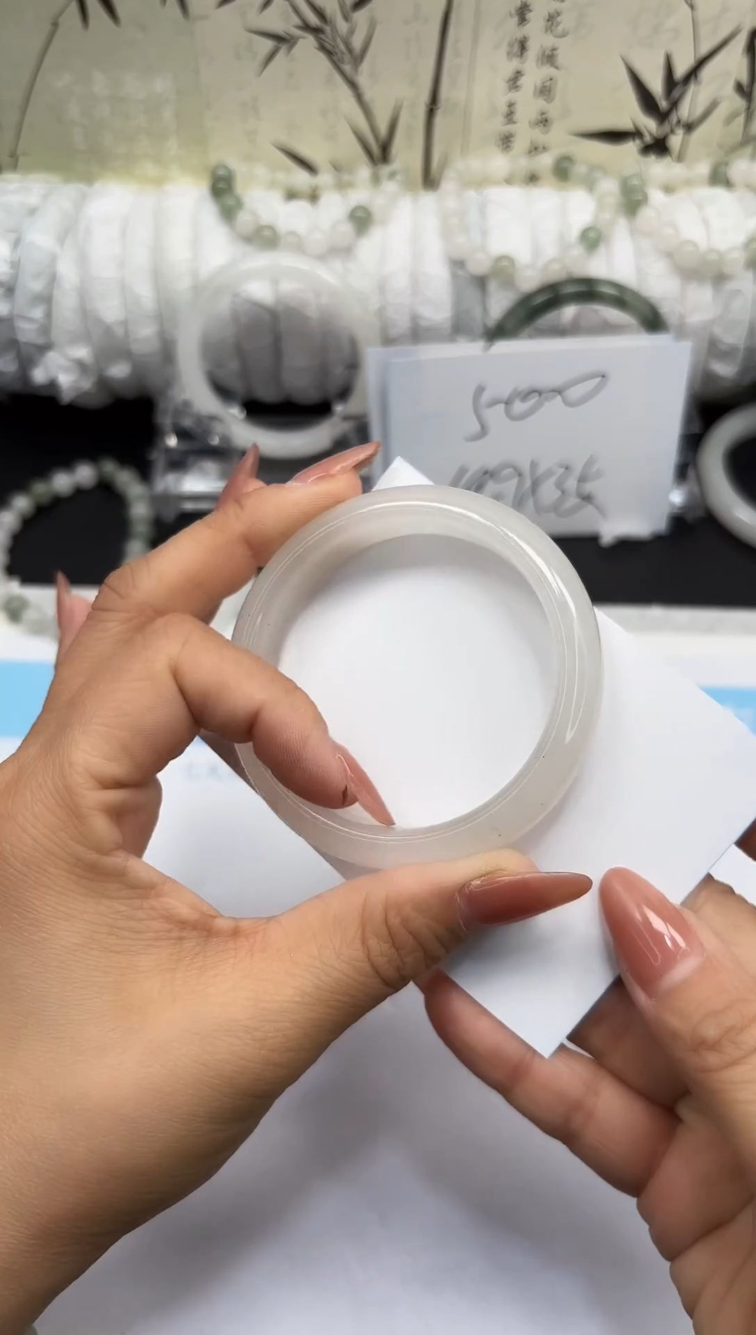 未镶嵌手镯石英质玉A110-54/55/56