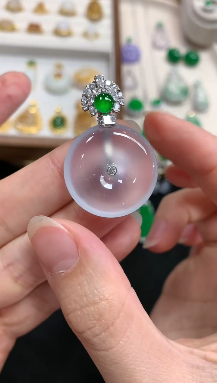 【闪购商品】翡翠吊坠(不含链)18K金镶嵌A913|168000