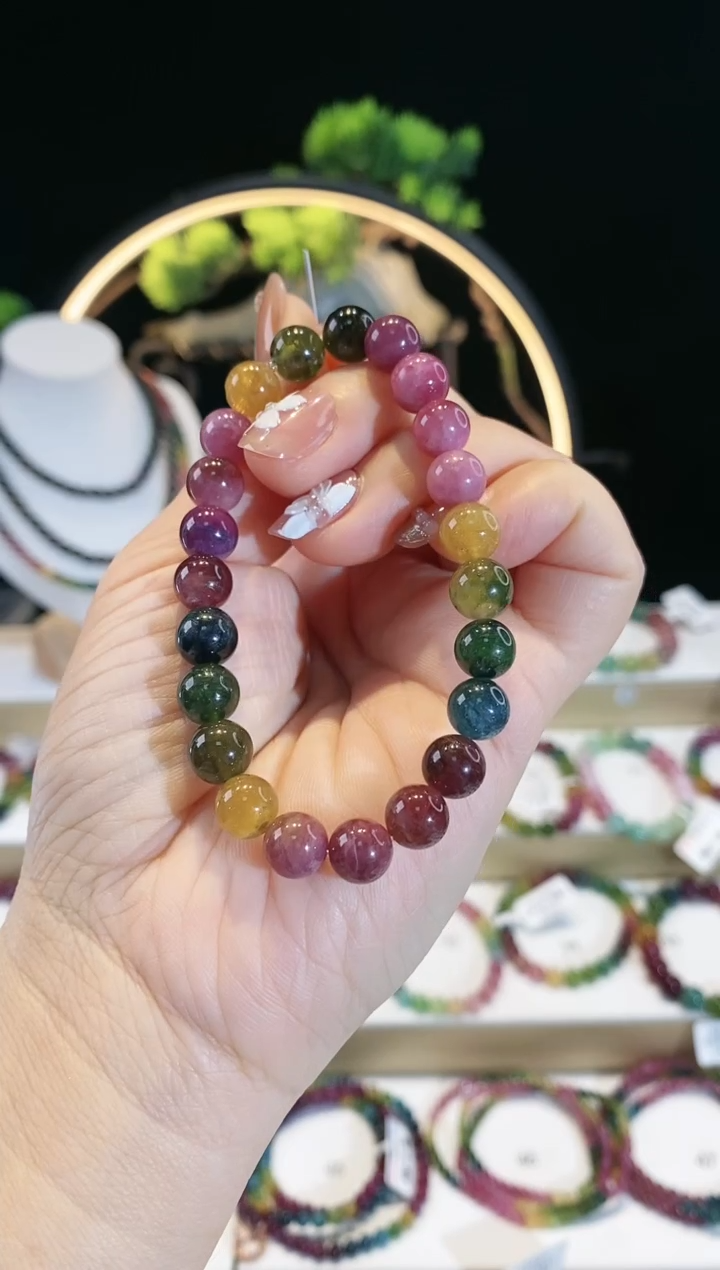 【闪购商品】碧玺手链未镶嵌 G2412素圈颜色微差