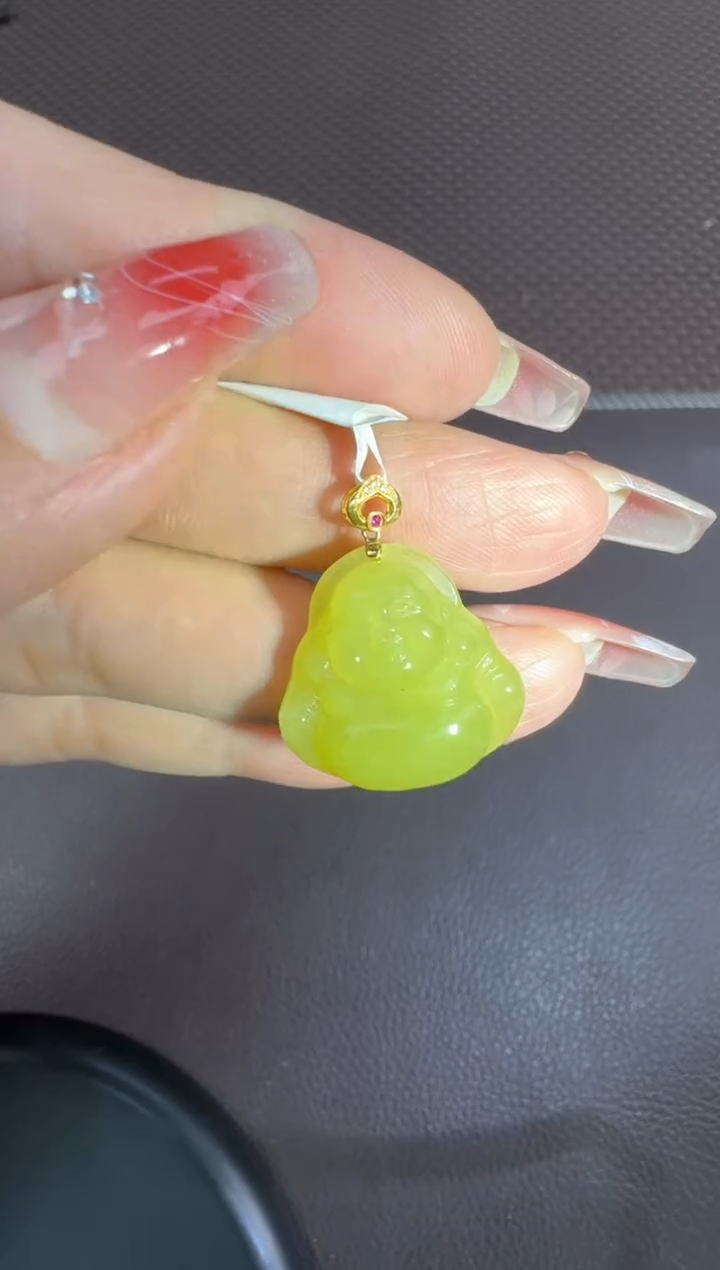 【闪购商品】和田玉挂件18K金镶嵌挂件