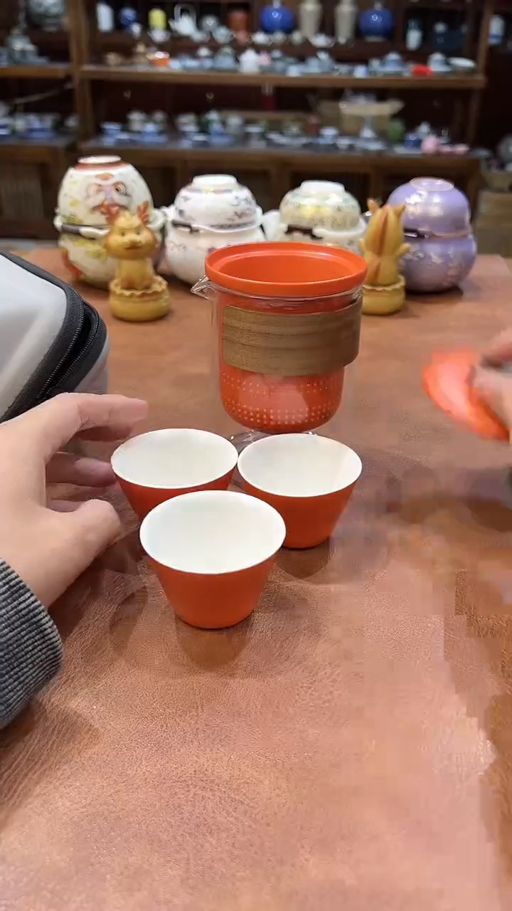 真的很便宜会开片的旅行茶具