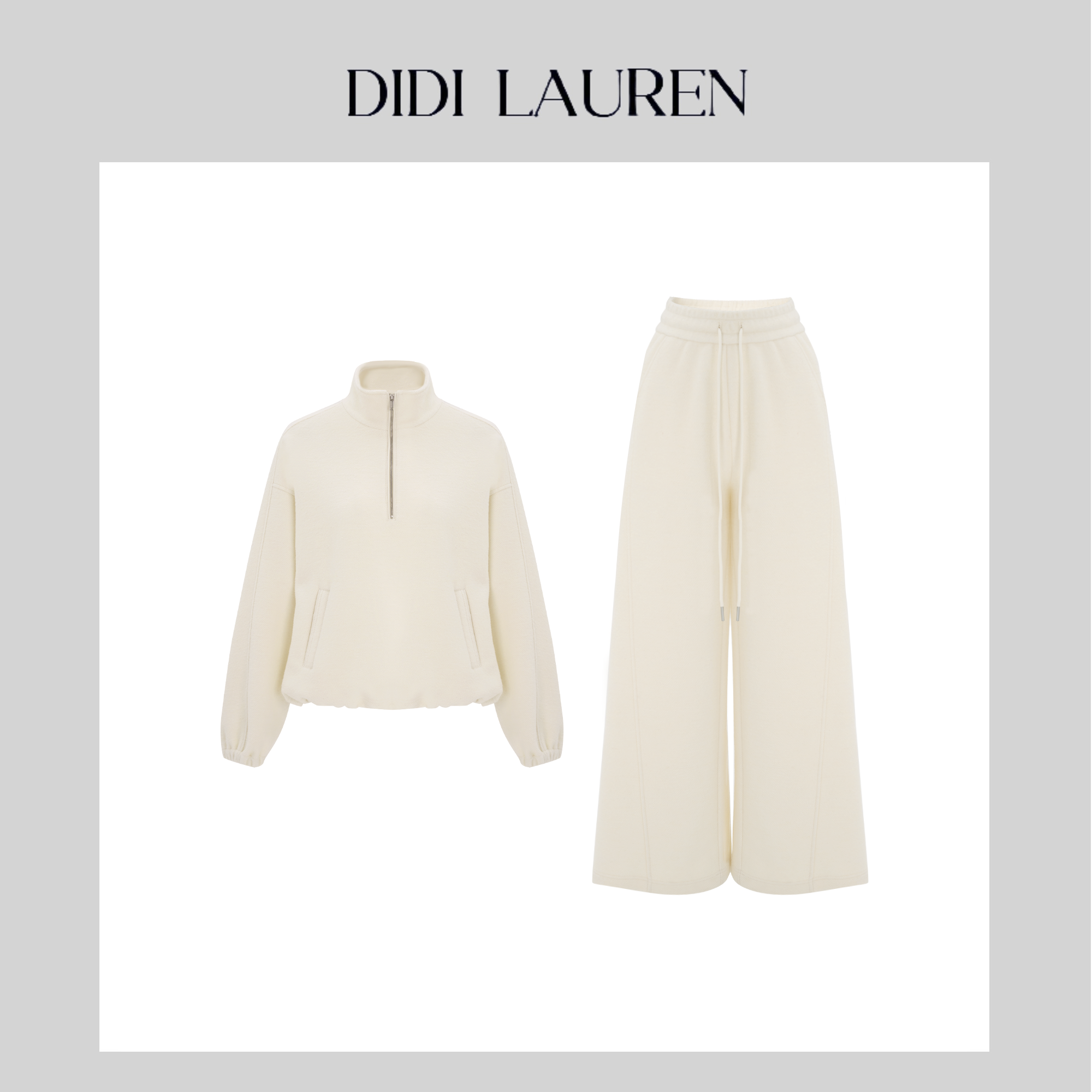 DIDI LAUREN“白金周刊”高级感休闲轻运动立领时尚套装