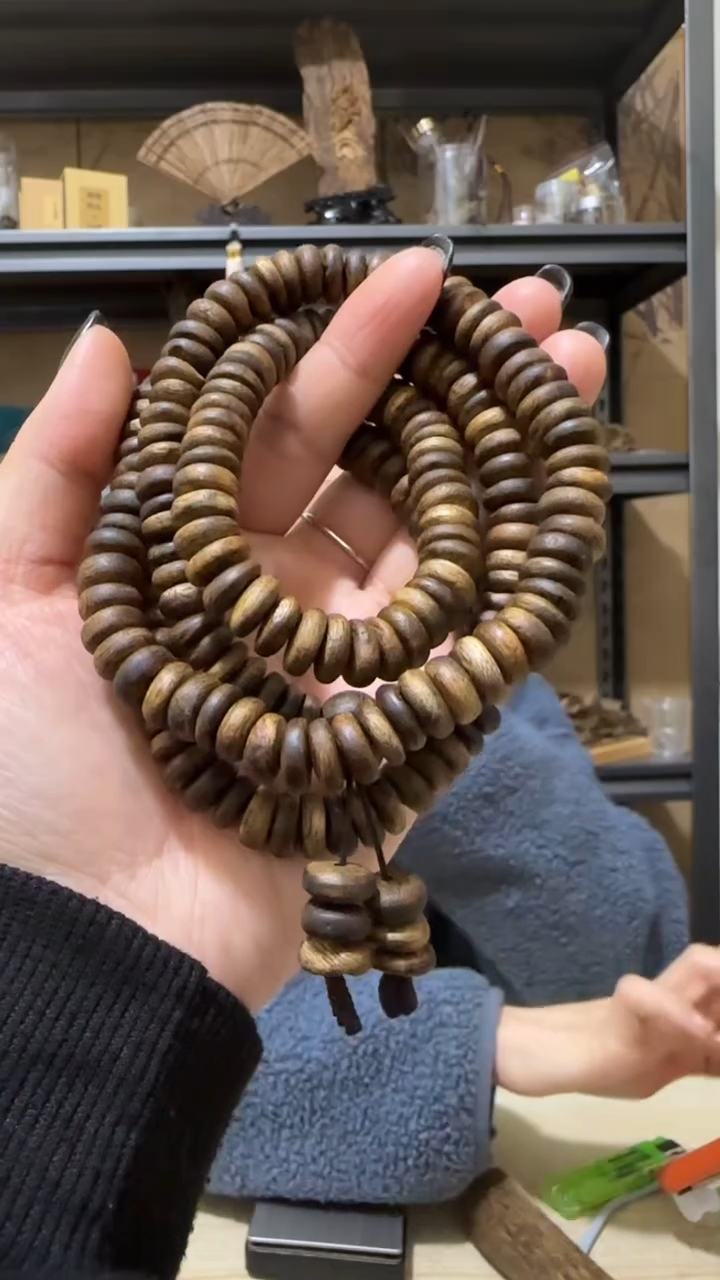 【闪购商品】沉香手串7号棋楠虫漏多圈手串40克+