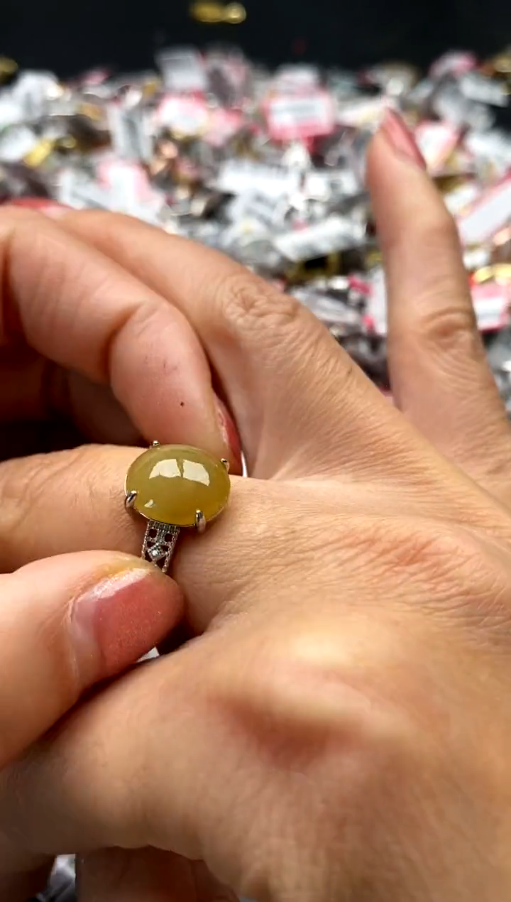 【闪购商品】翡翠戒指银S925镶嵌6666666    4
