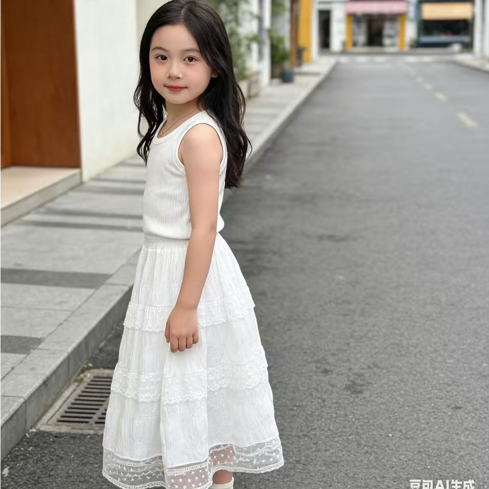 M 时尚洋气百搭女童夏季洛丽塔公主风半身裙 26020