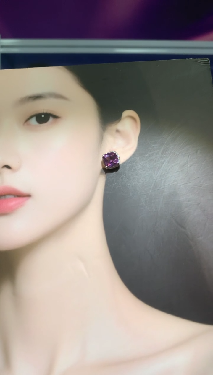 银S925镶嵌耳饰紫晶【宝石世家严选】