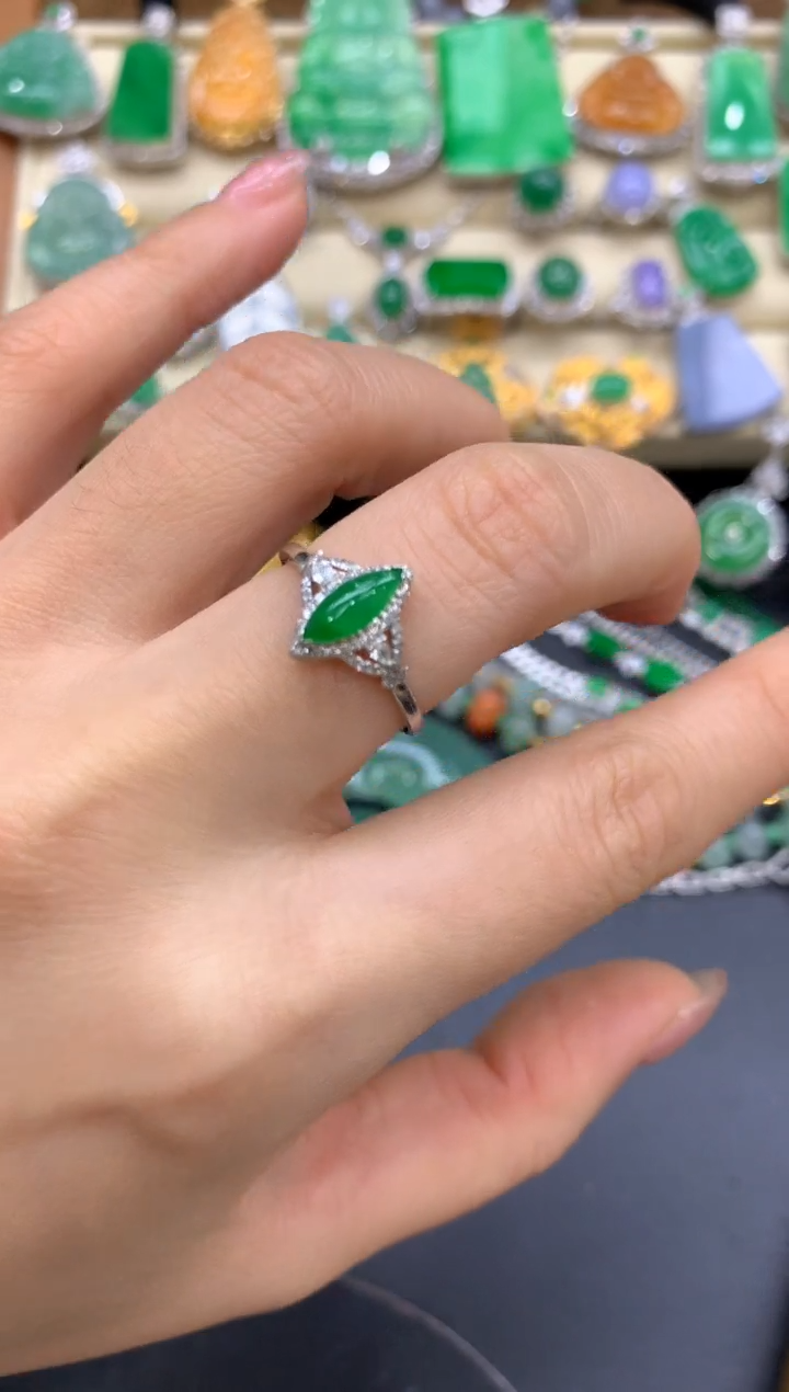 【闪购商品】翡翠戒指18K金镶嵌364-中国好珍宝