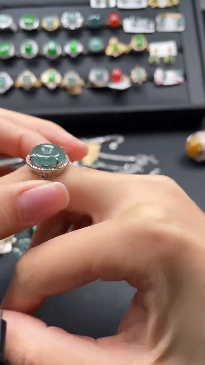 【闪购商品】翡翠戒指银S925镶嵌46745745