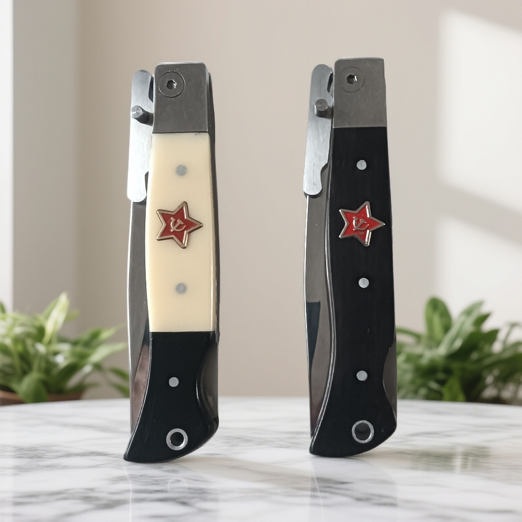 80年代老式俄罗斯联邦二代高硬度野营户外多功能折叠吃肉刀水果刀