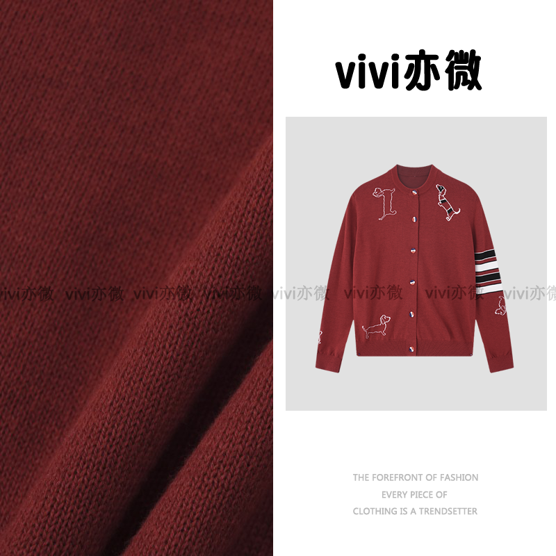 vivi亦微 |圆领单排扣长袖针织开衫