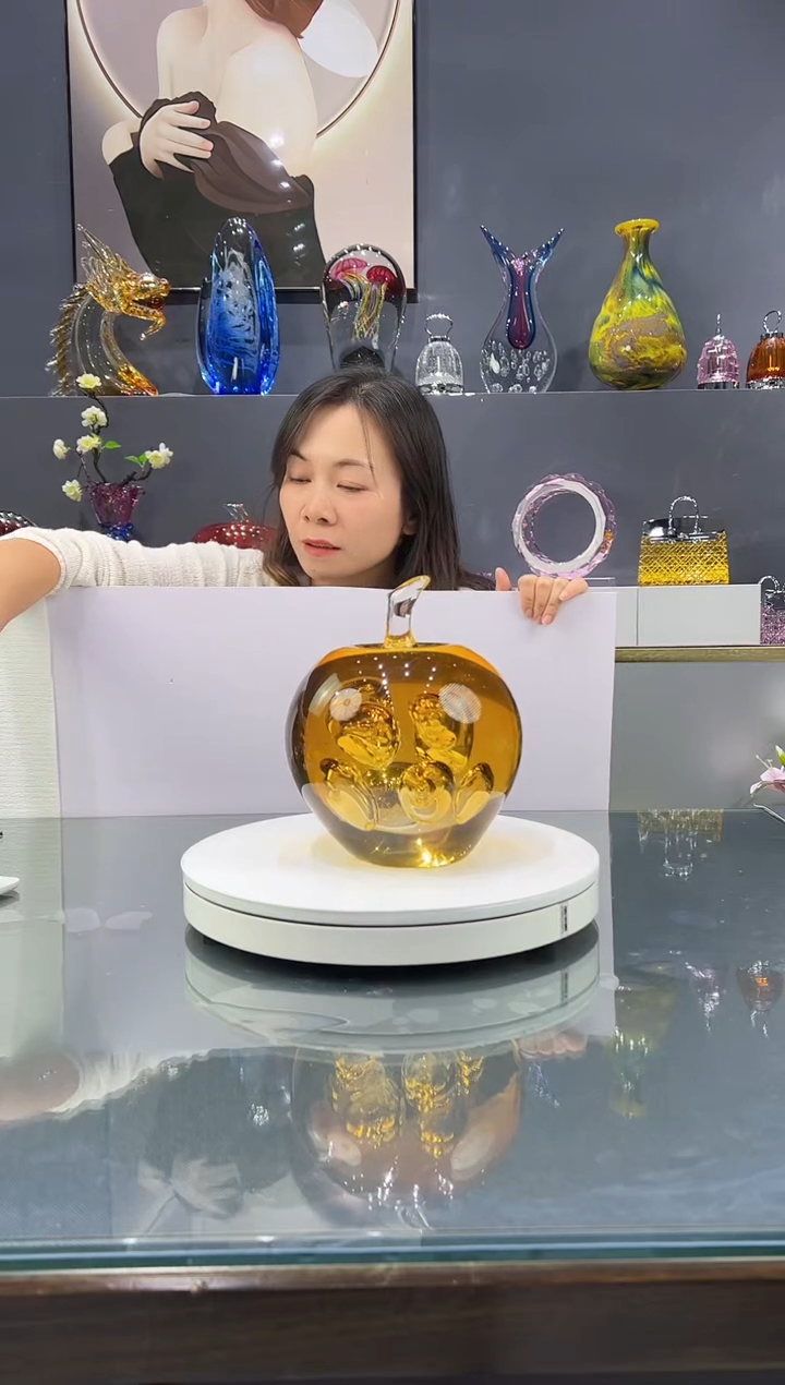手工艺品琉璃昭****临  水晶琉璃金苹果1个