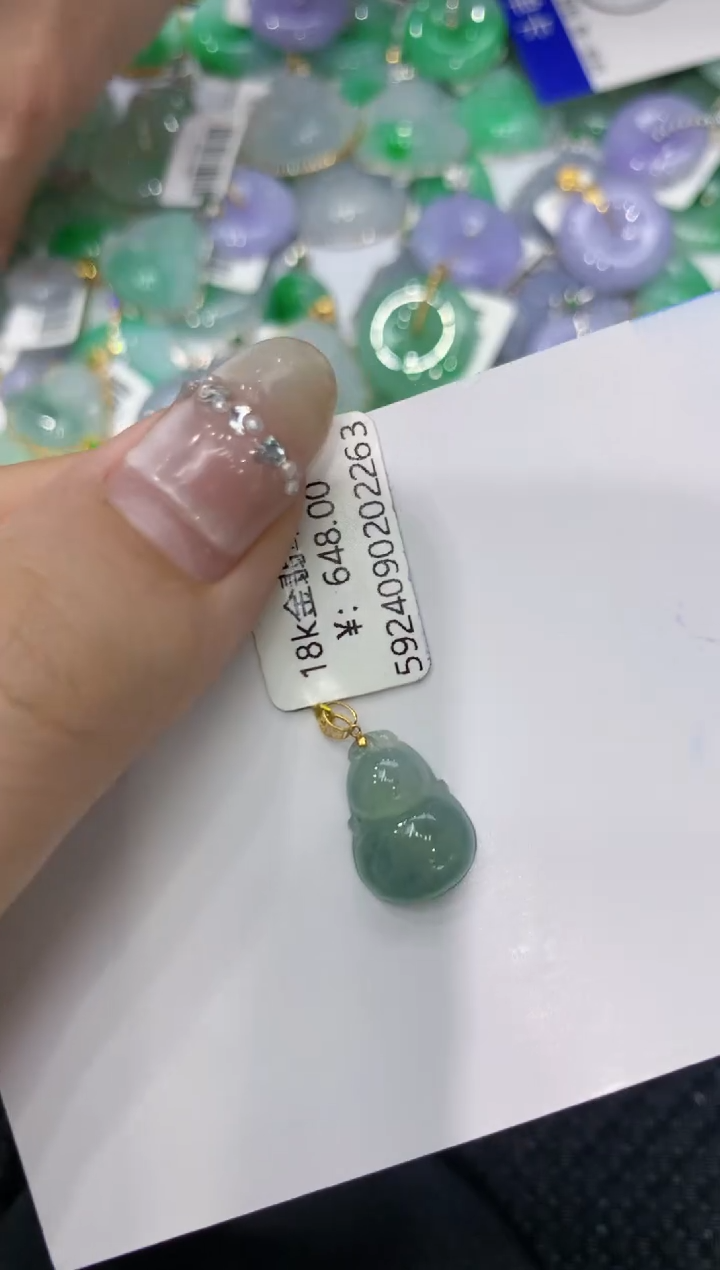 【闪购商品】翡翠颈饰18K金镶嵌222222222